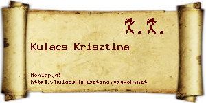 Kulacs Krisztina névjegykártya